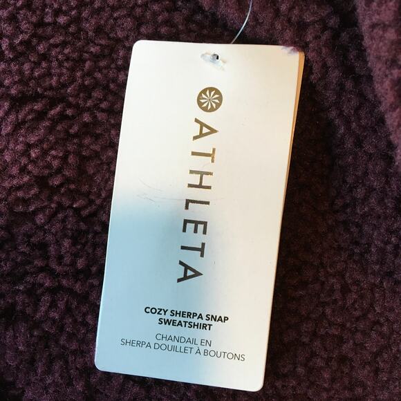 NWT ATHLETA Cozy Sherpa Snap Sweatshirt 2X - Picture 5 of 12